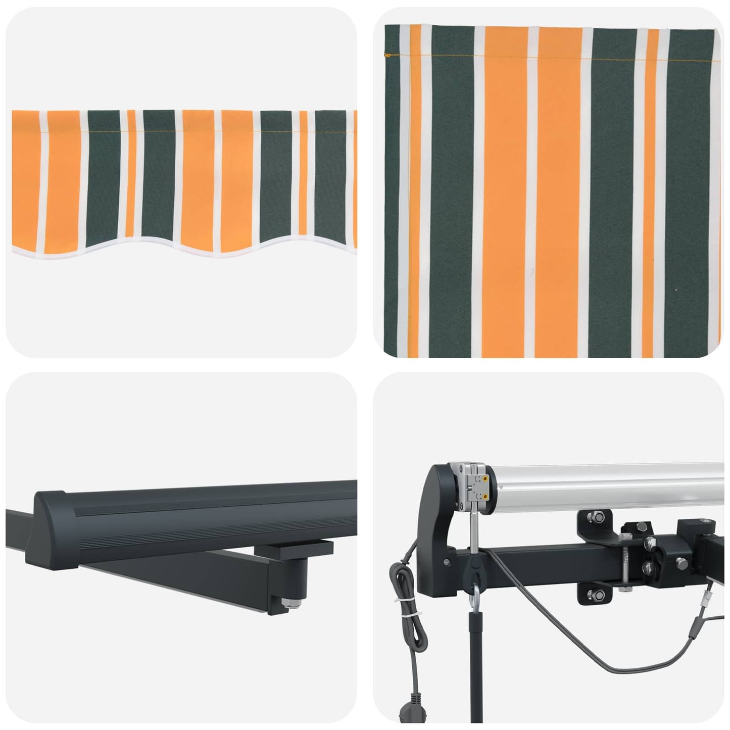 Udtrækkelig markise Grøn og gul 300 x 250 cm Polyester