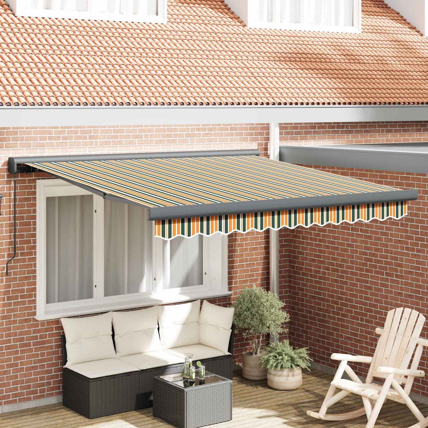 Udtrækkelig markise Grøn og Gul 300 x 250 cm