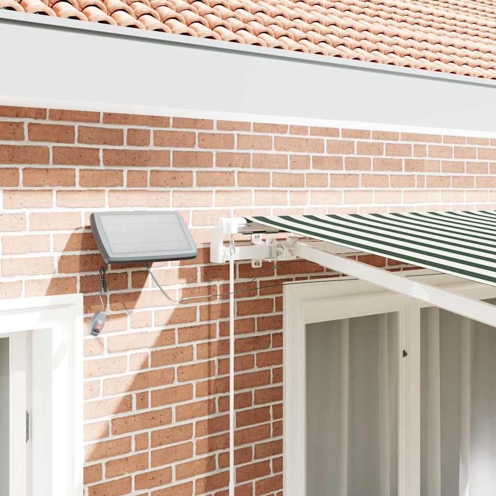 Udtrækkelig markise Grøn og Hvid 300 x 250 cm Stof og aluminium