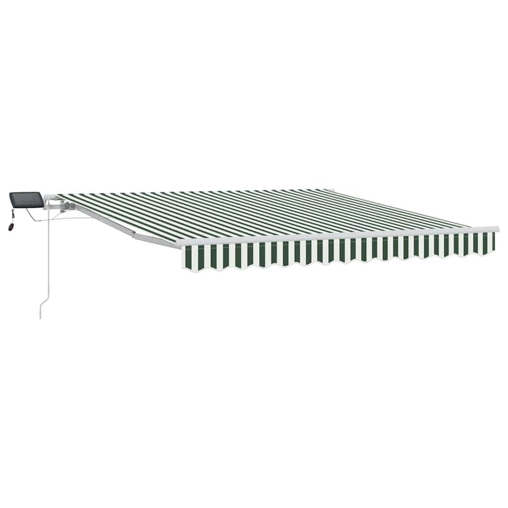 Udtrækkelig markise Grøn og Hvid 300 x 250 cm Stof og aluminium