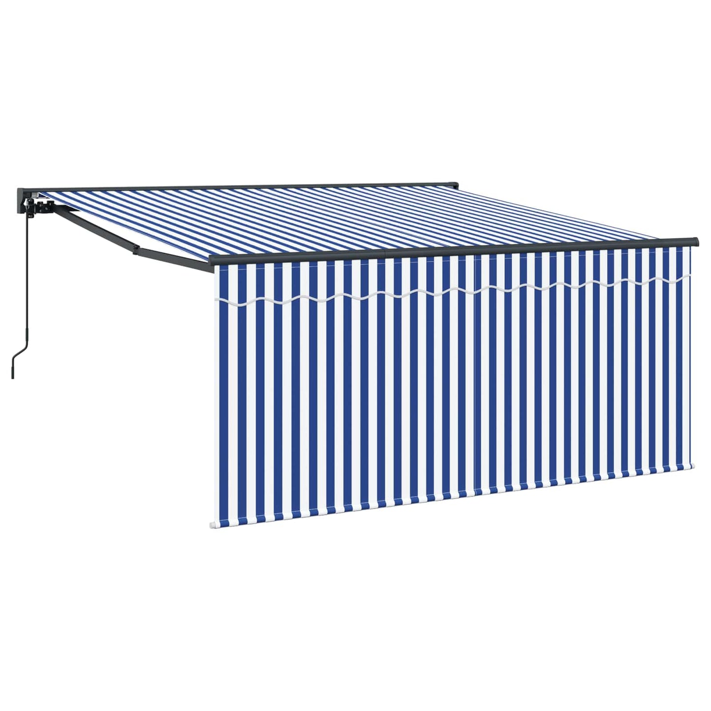 Utrækkelig Markise Blå og Hvid 350 x 250 cm