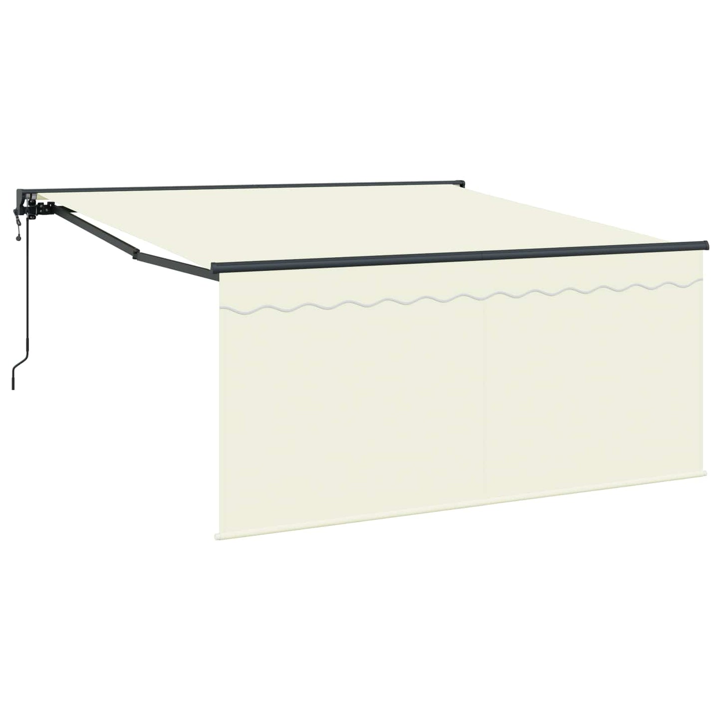 Utrækkelig Markise Creme 350 x 250 cm Polyester og Aluminium