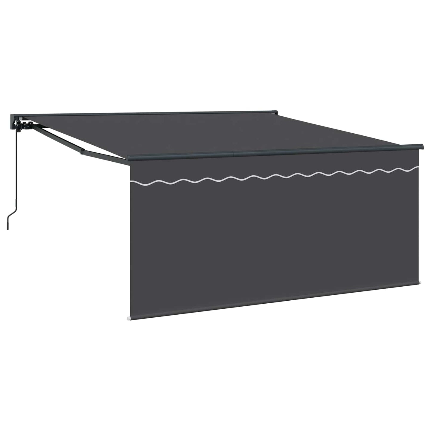 Utrækkelig Markise Antracit 350 x 250 cm Polyester og Aluminium