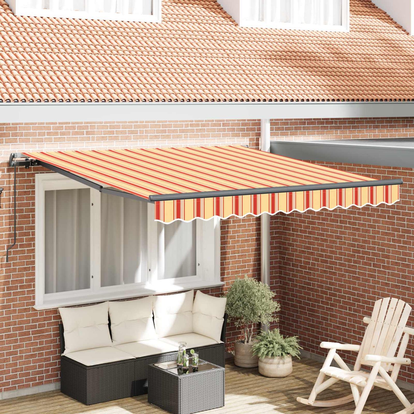 Udtrækkelig markise Gul og orange 350 x 250 cm