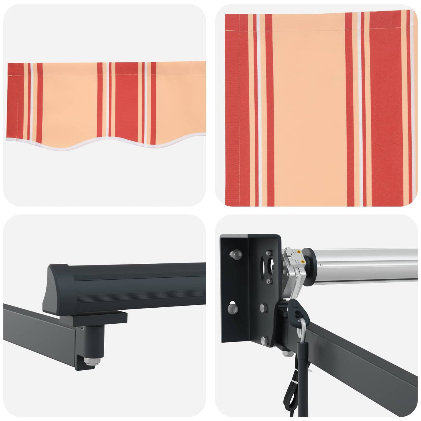 Udtrækkelig markise Gul og orange 350 x 250 x 165 cm