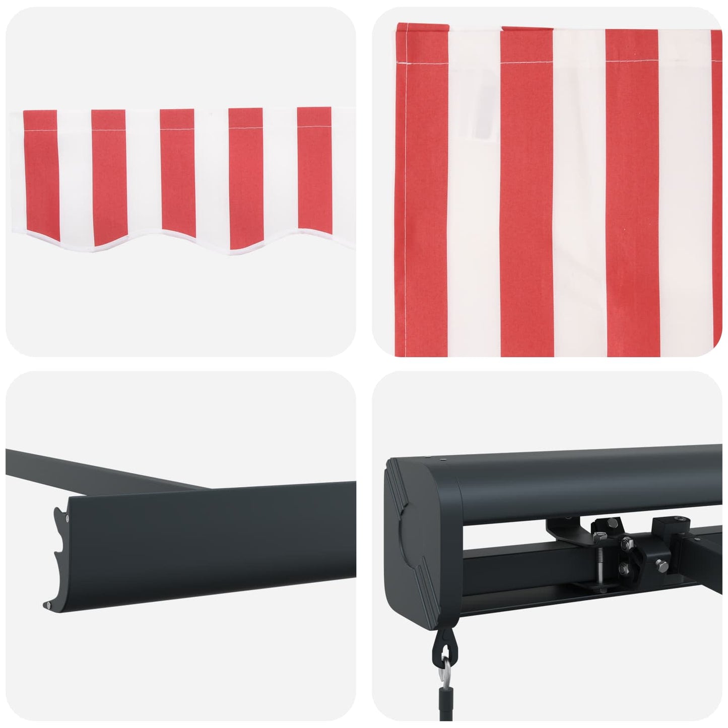 Udtrækkelig markise Rød og Hvid 350 x 250 cm