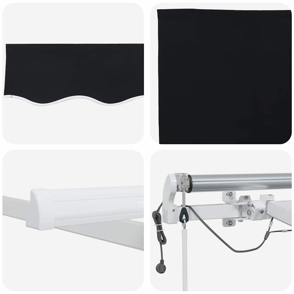 Udtrækkelig markise Sort 350 x 250 cm Polyester