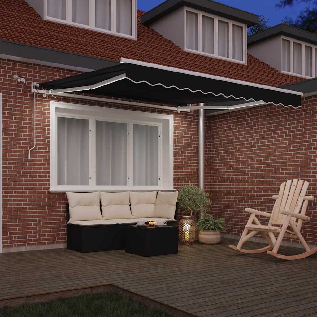 Udtrækkelig markise Sort 350 x 250 cm Polyester