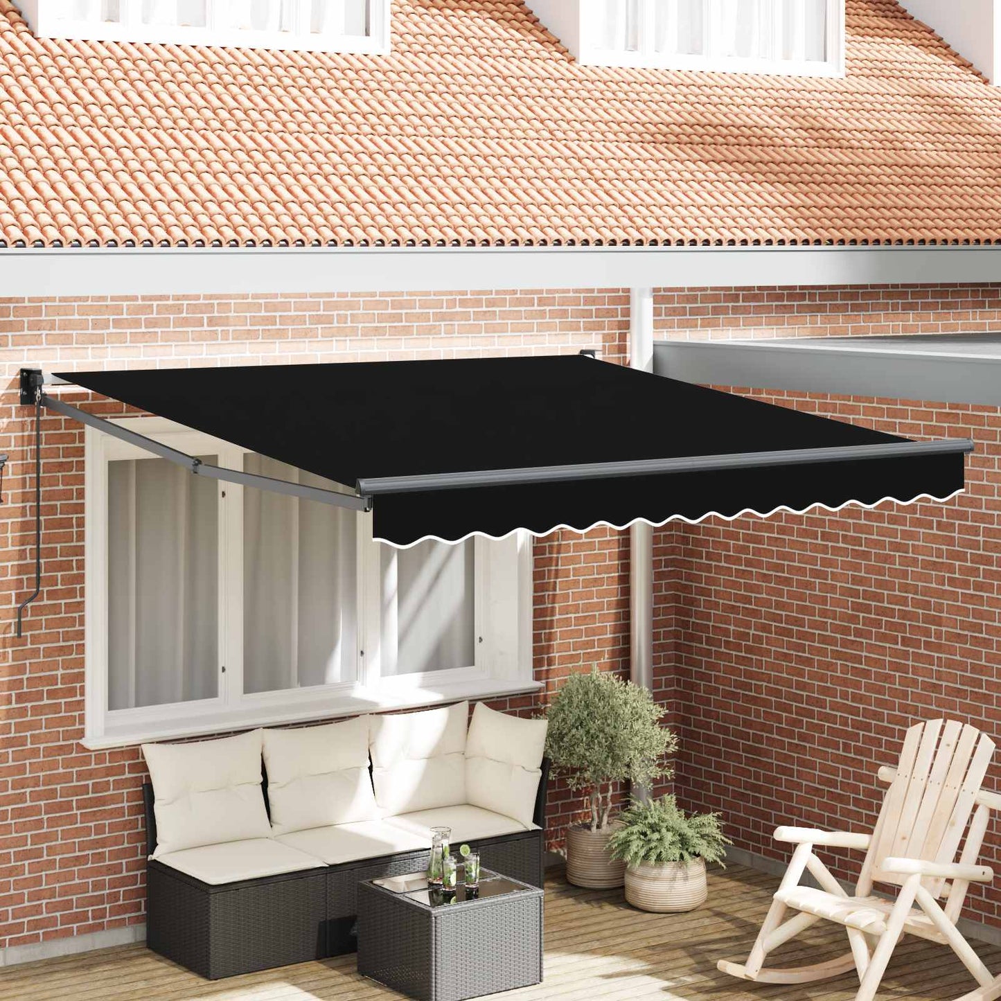 Udtrækkelig markise Sort 350 x 250 cm