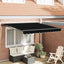 Markiseramme Sort 350 x 250 cm Polyester med PU belægning