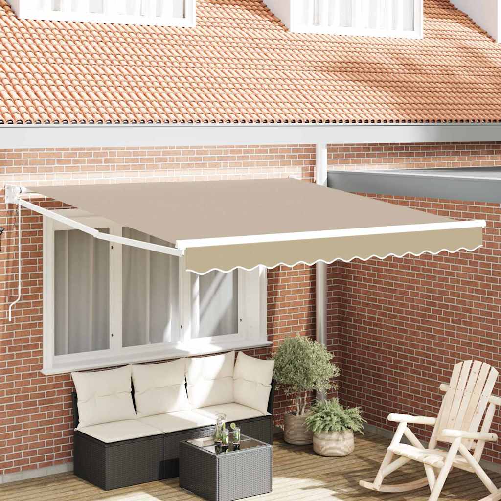 Udtrækkelig markise Beige 350 x 250 cm Polyester og metal