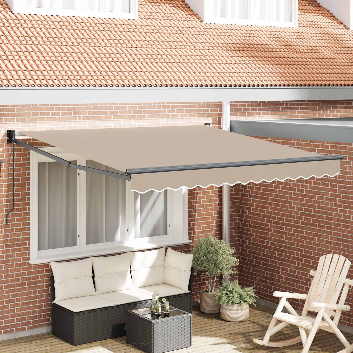 Udtrækkelig markise Beige 350 x 250 cm