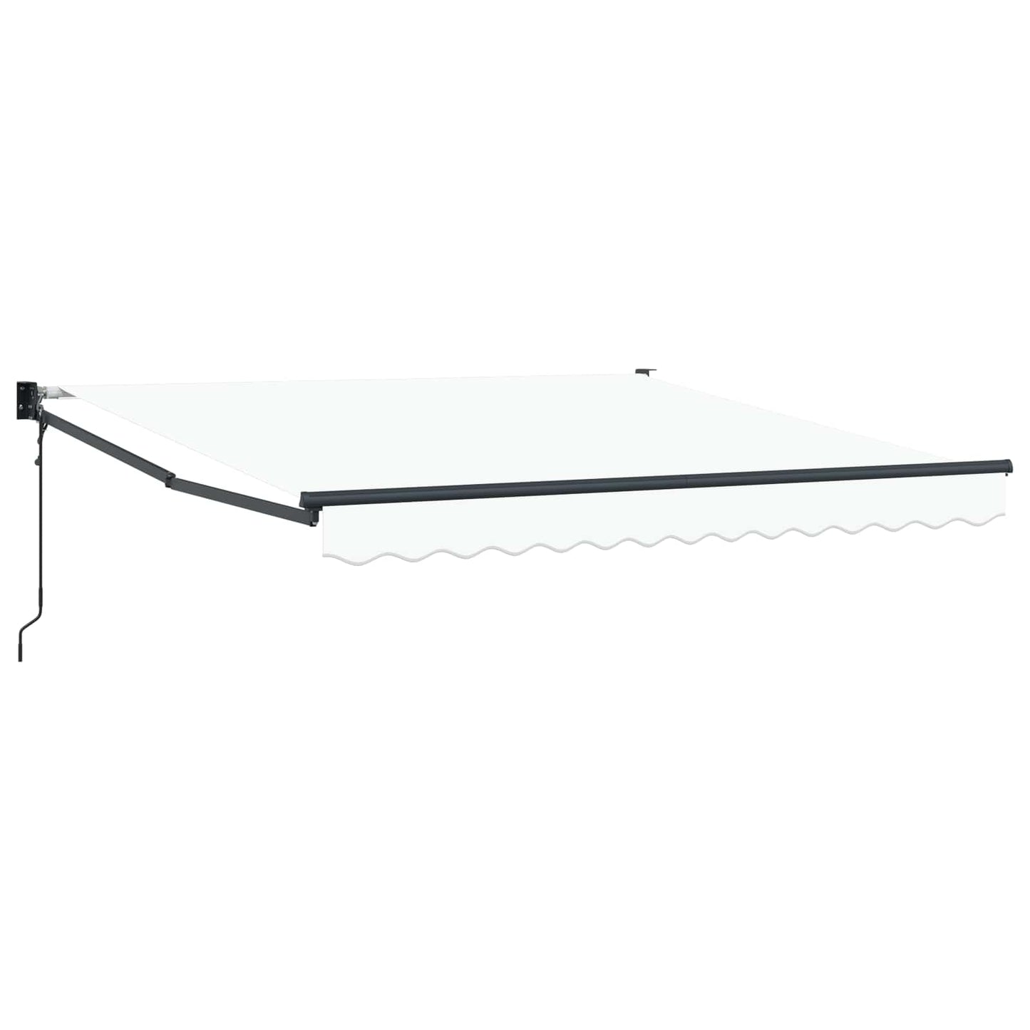 Udtrækkelig markise Hvid 350 x 250 cm Polyester og metal