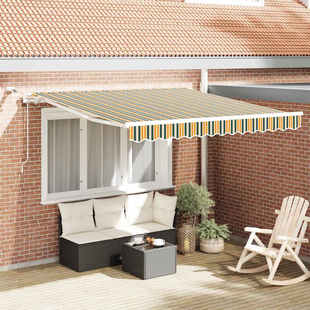 Udtrækkelig markise Grøn og Gul 350 x 250 cm Polyester