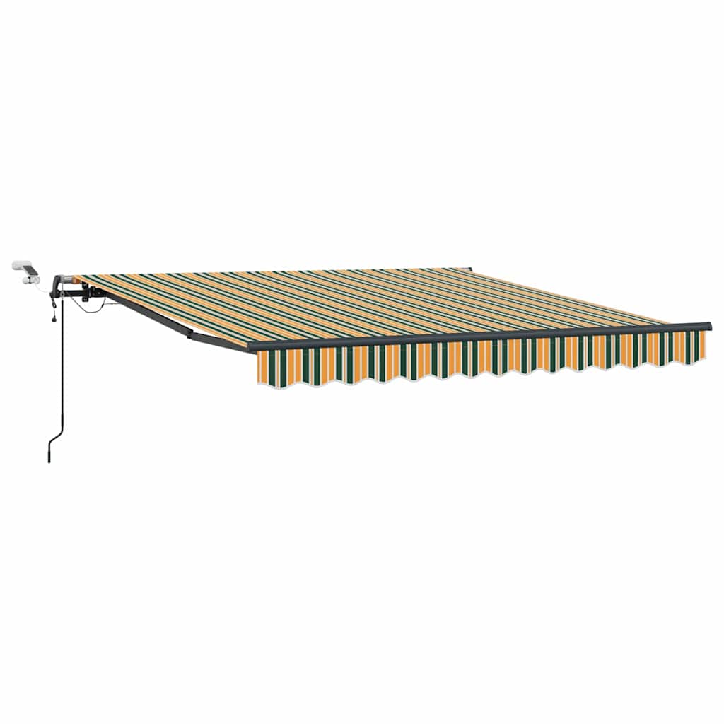 Udtrækkelig markise Grøn og gul 350 x 250 cm Polyester
