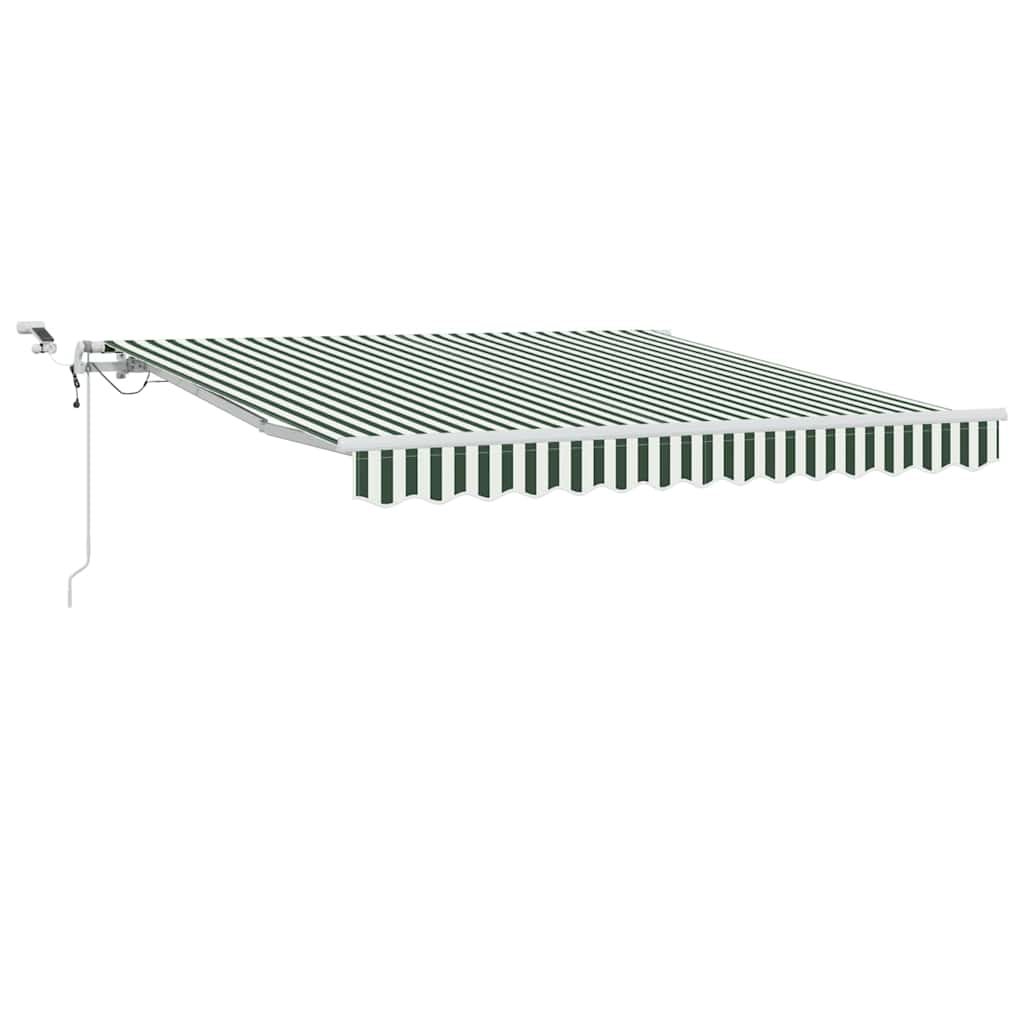 Udtrækkelig markise Grøn og Hvid 350 x 250 cm Polyester