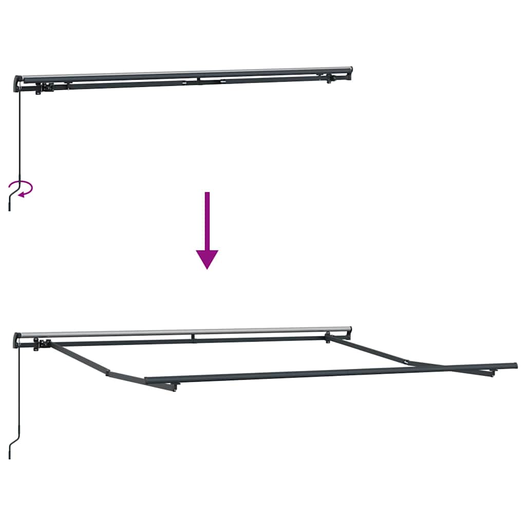 Udtrækkelig markise Grøn og Hvid 350 x 250 cm