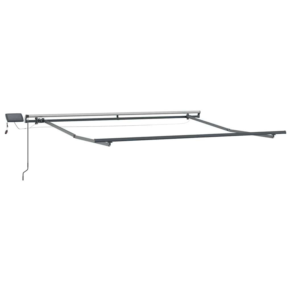 Udtrækkelig markise Grøn og Hvid 350 x 250 cm Stof og aluminium