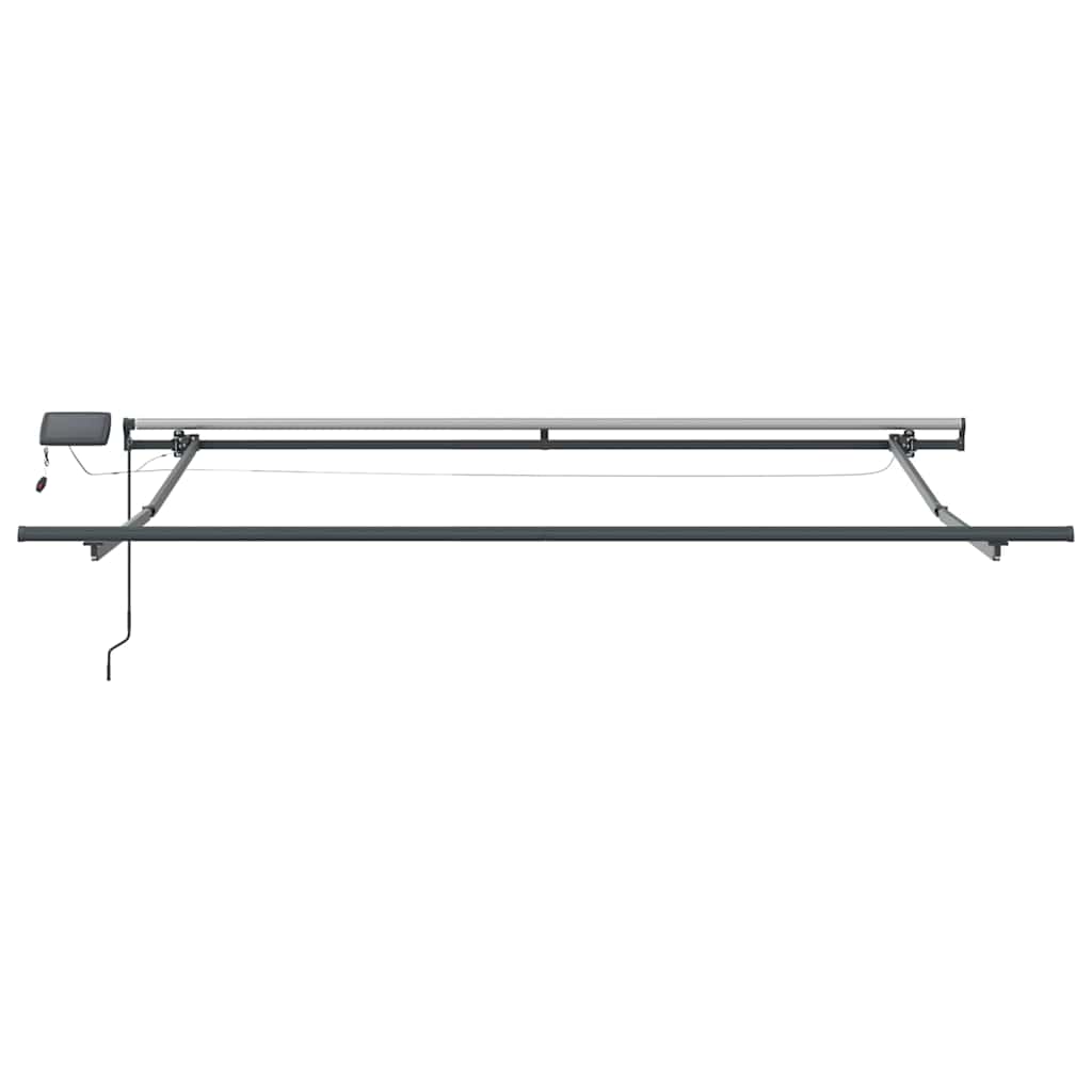 Udtrækkelig markise Grøn og Hvid 350 x 250 cm Stof og aluminium