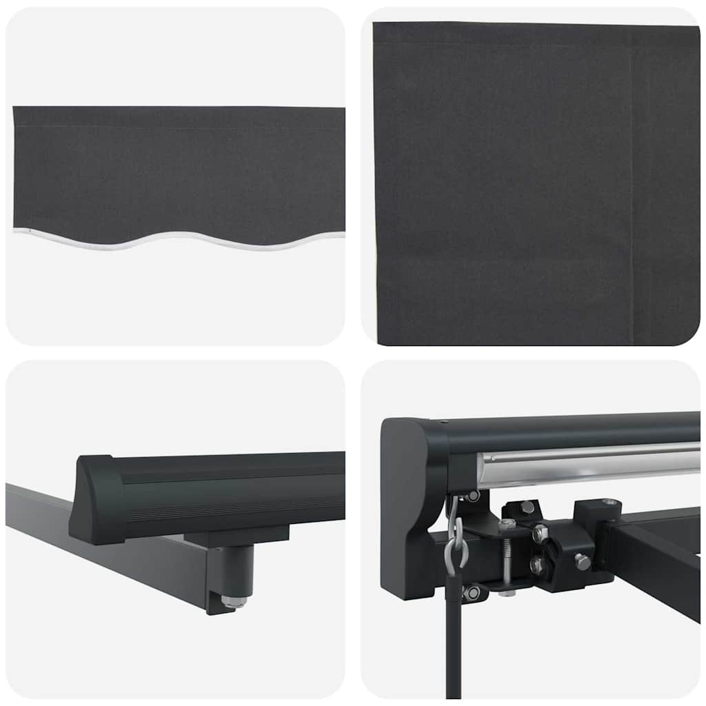 Utrækkelig Markise Antracit 400 × 300 cm Polyester og Aluminium