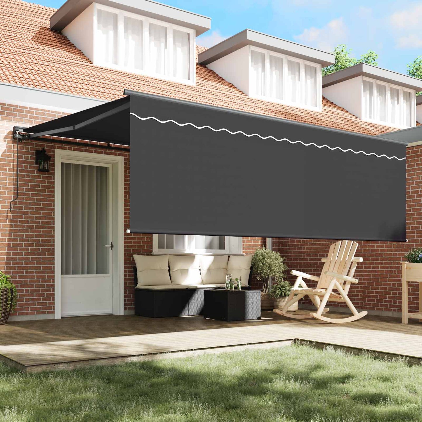 Utrækkelig Markise Antracit 400 × 300 cm Polyester og Aluminium