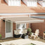 Udtrækkelig markise Beige 400 × 300 cm Polyester og metal