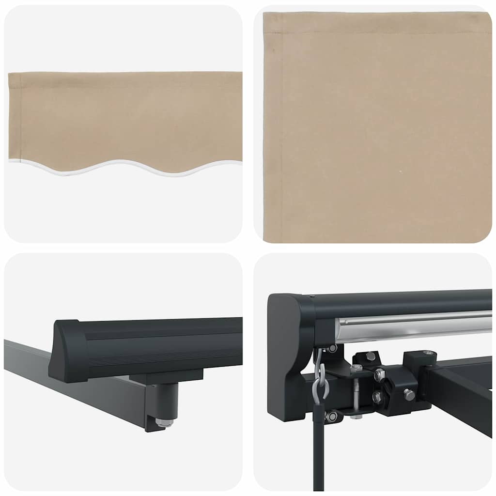 Markiseramme Beige 400 × 300 cm Polyester med PU belægning