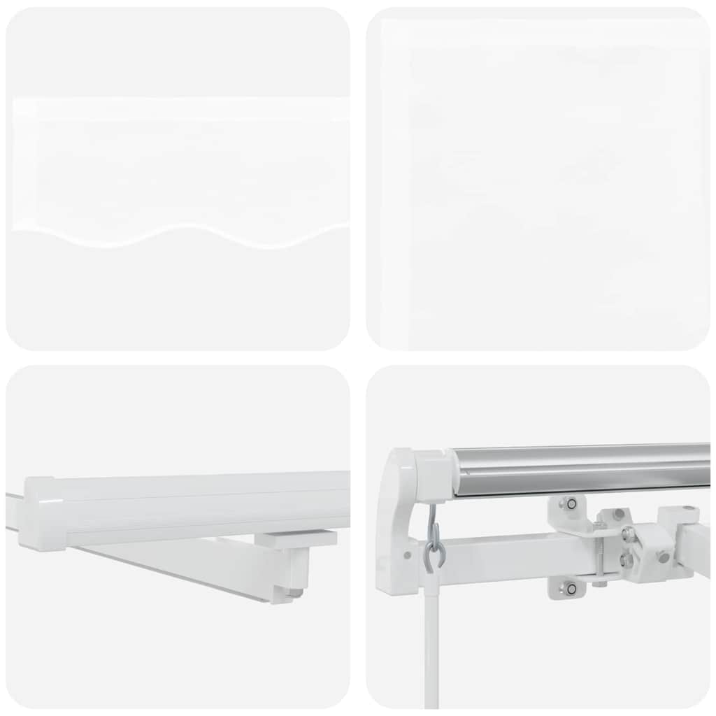 Udtrækkelig markise Hvid 400 × 300 cm Stof og aluminium
