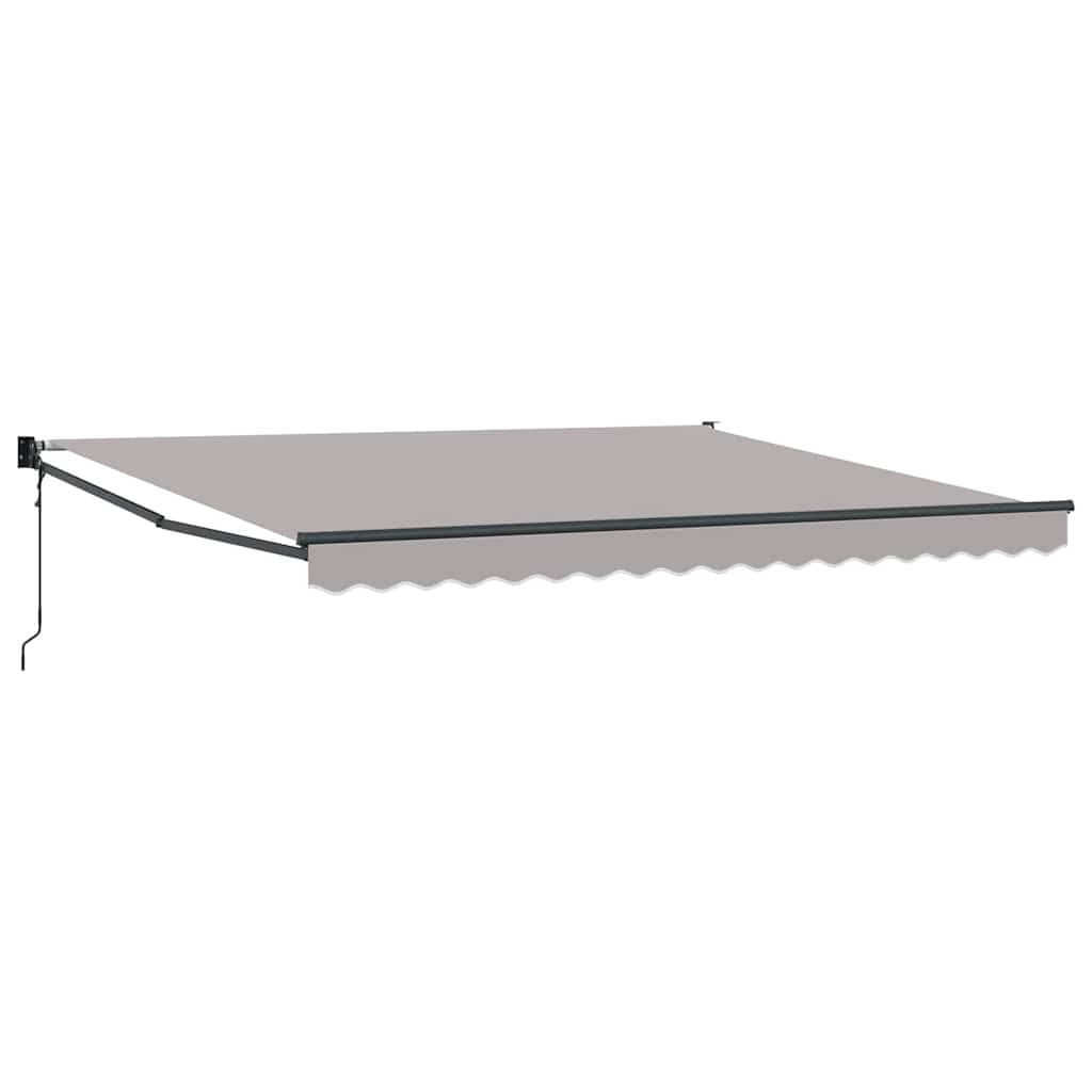 Udtrækkelig markise Lysegrå 400 × 300 cm Polyester og metal