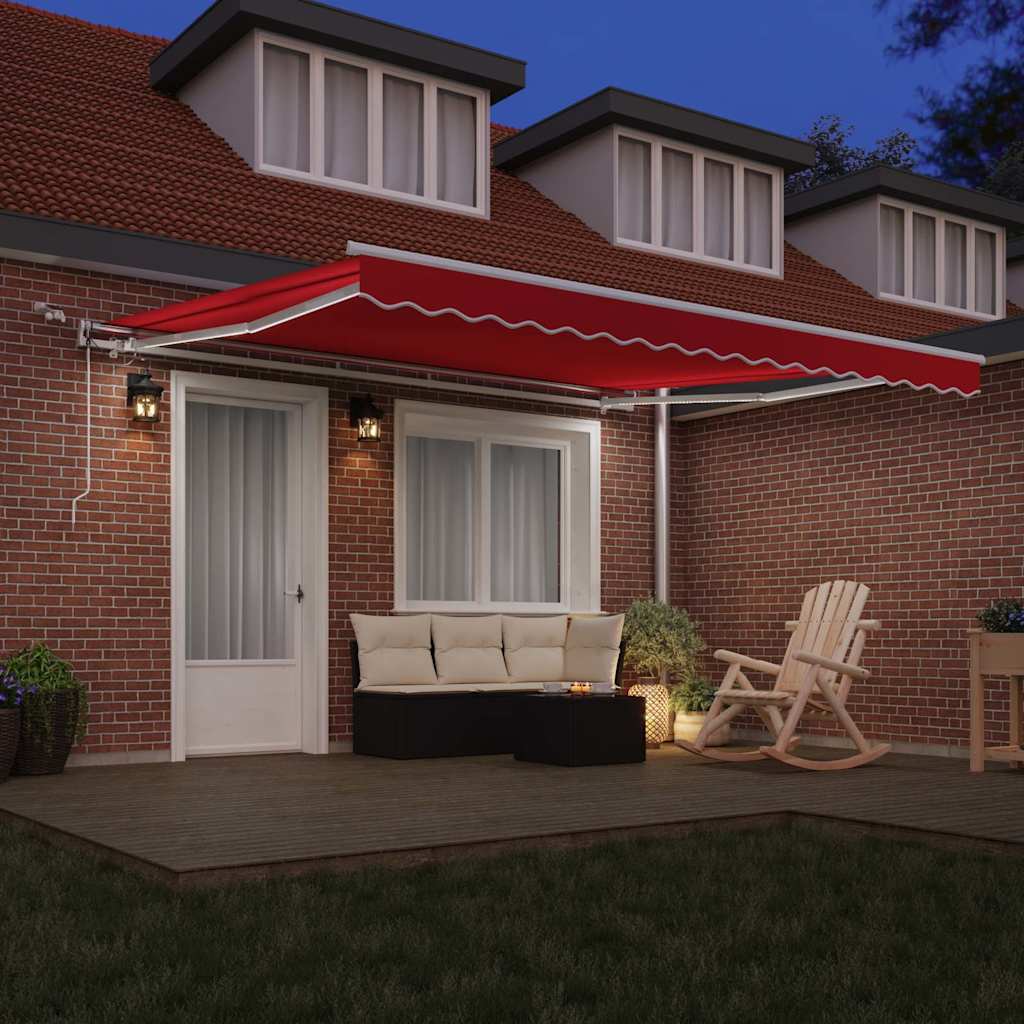 Udtrækkelig markise Rød 400 × 300 cm Polyester