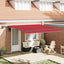Udtrækkelig markise Rød 400 × 300 cm Stof og aluminium