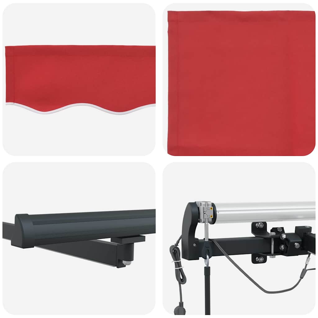 Udtrækkelig markise Rød 400 × 300 cm Polyester
