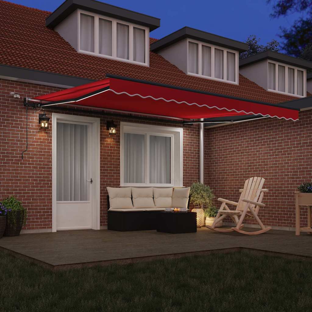 Udtrækkelig markise Rød 400 × 300 cm Polyester