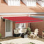Udtrækkelig markise Rød 400 × 300 cm Polyester og metal
