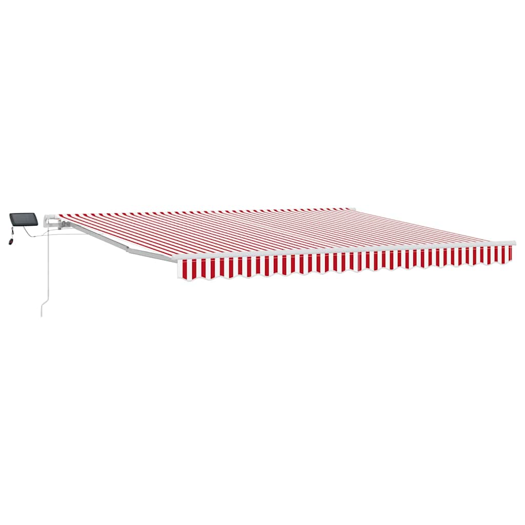 Udtrækkelig markise Rød og Hvid 400 × 300 cm Stof og aluminium
