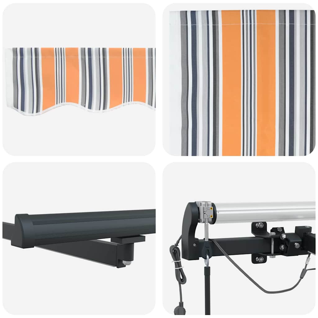 Udtrækkelig markise Flerfarvet 400 × 350 cm Polyester