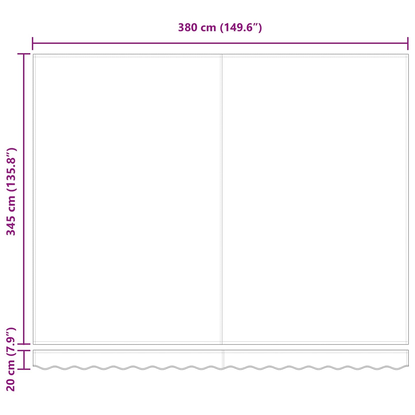 Udtrækkelig markise Flerfarvet 400 × 350 cm