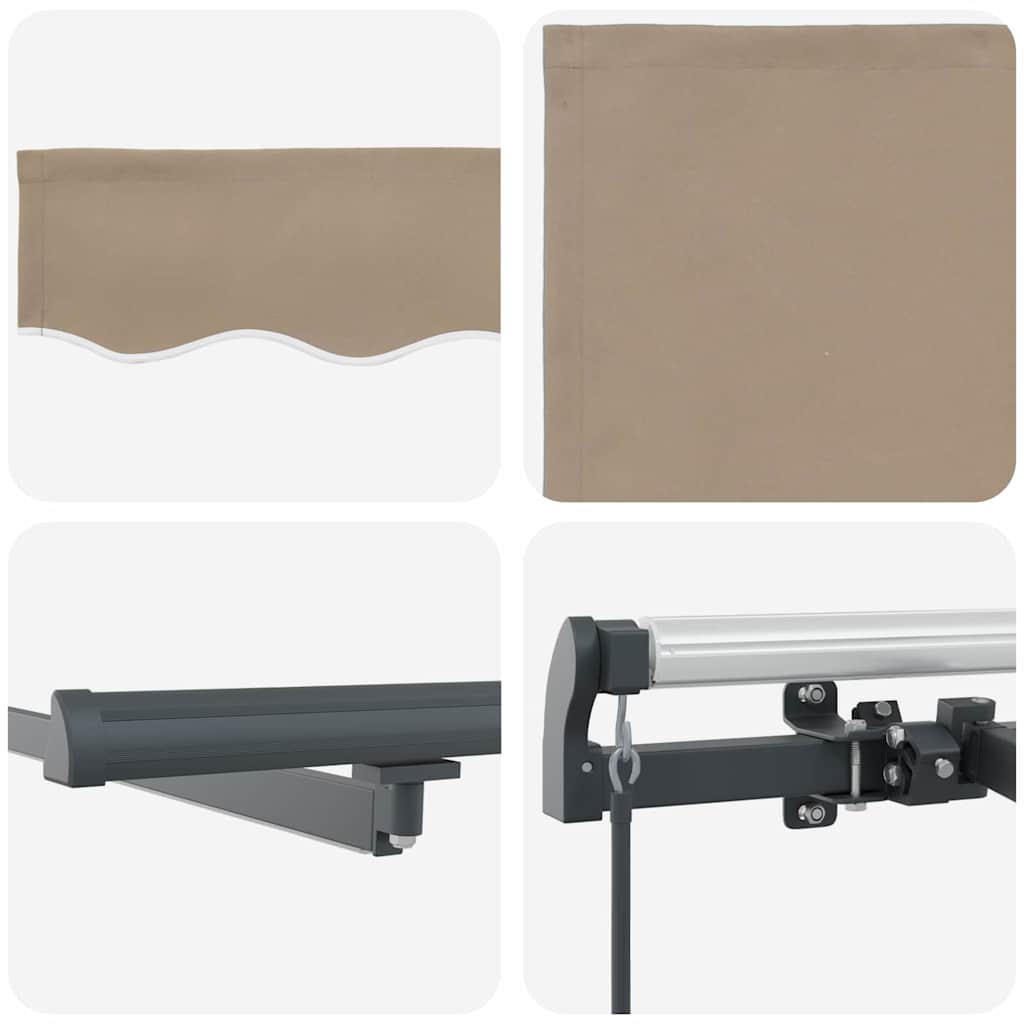 Udtrækkelig markise Beige 400 × 350 cm Stof og aluminium