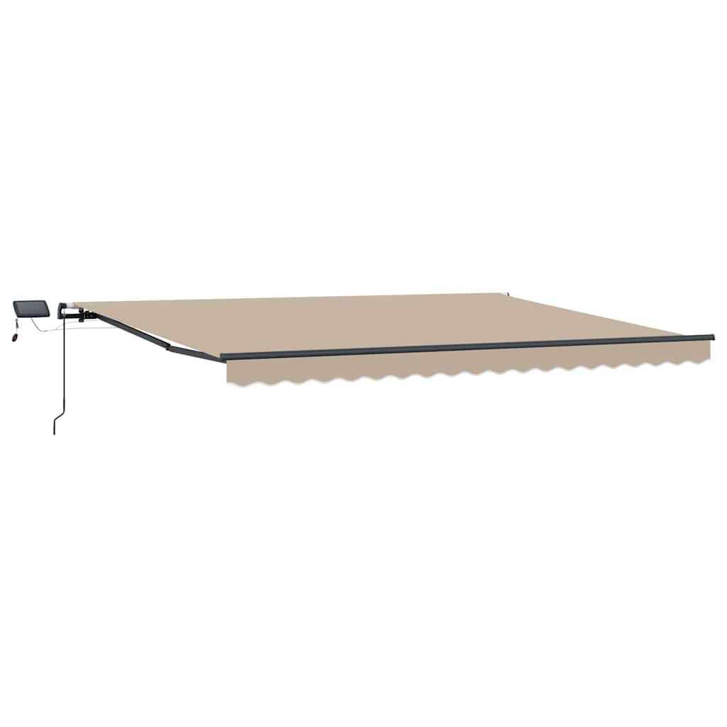 Udtrækkelig markise Beige 400 × 350 cm Stof og aluminium