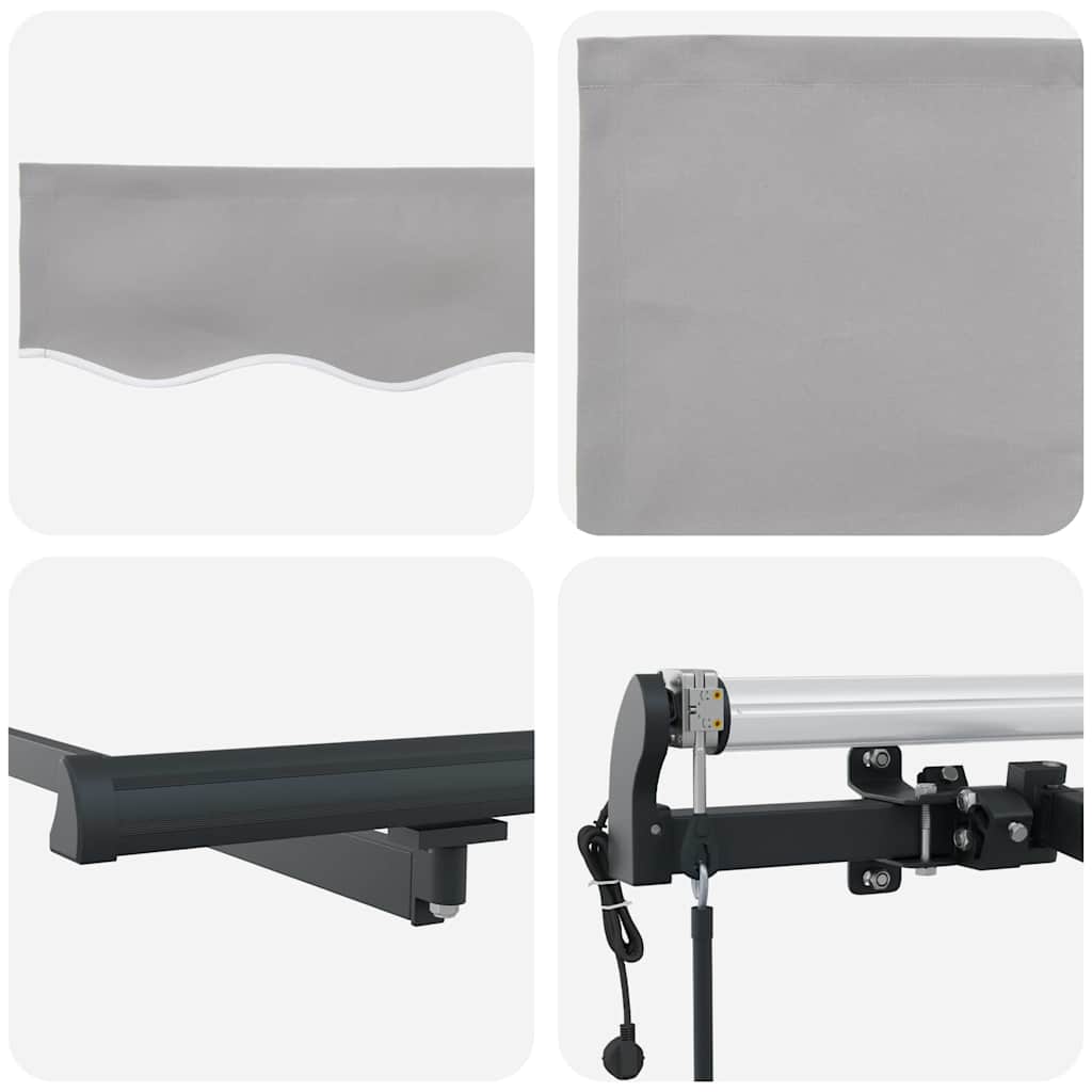 Udtrækkelig markise Lysegrå 400 × 350 cm Stof og aluminium