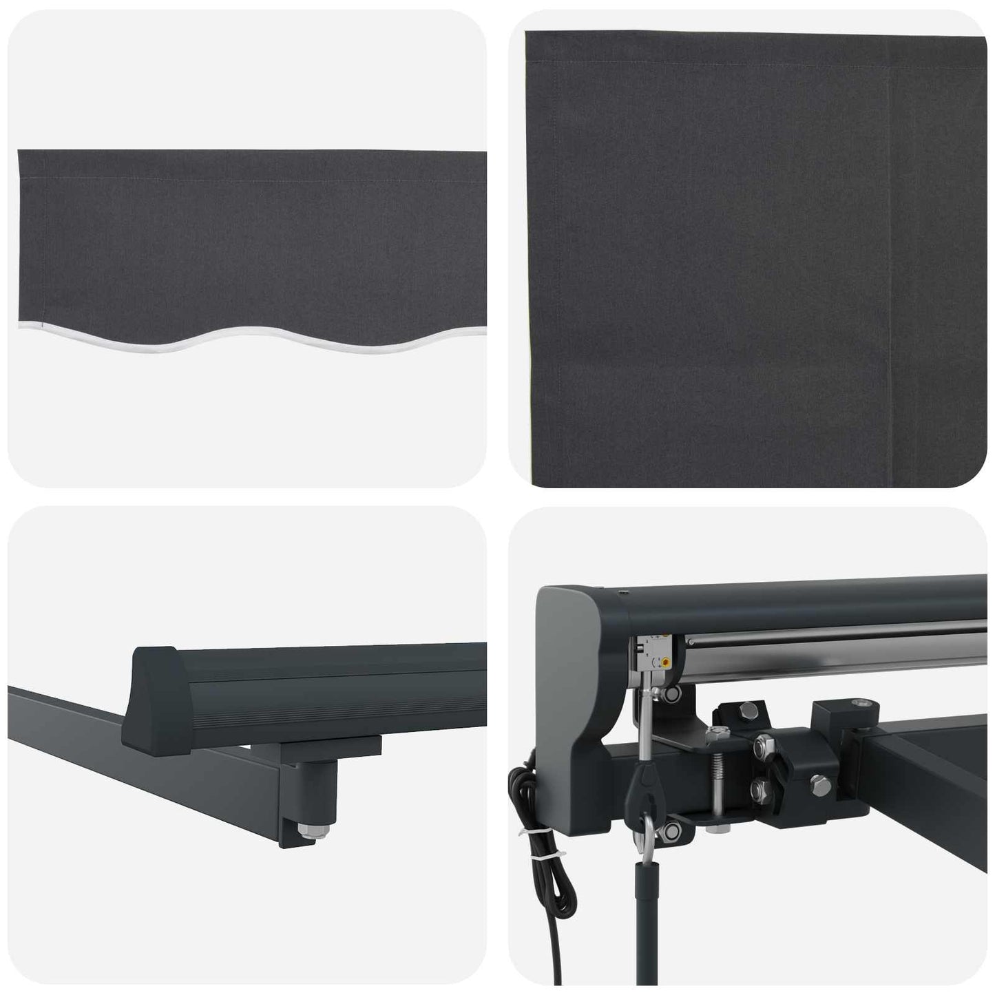Utrækkelig Markise Antracit 450 × 350 cm Polyester og Aluminium