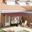 Markiseramme Bordeaux 450 × 300 cm Polyester med PU belægning