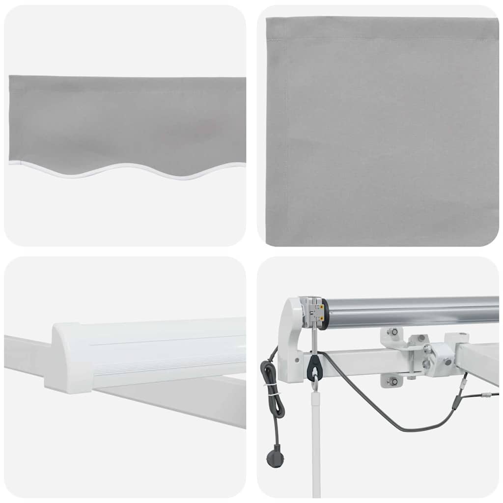 Udtrækkelig markise Lysegrå 450 × 300 cm Polyester