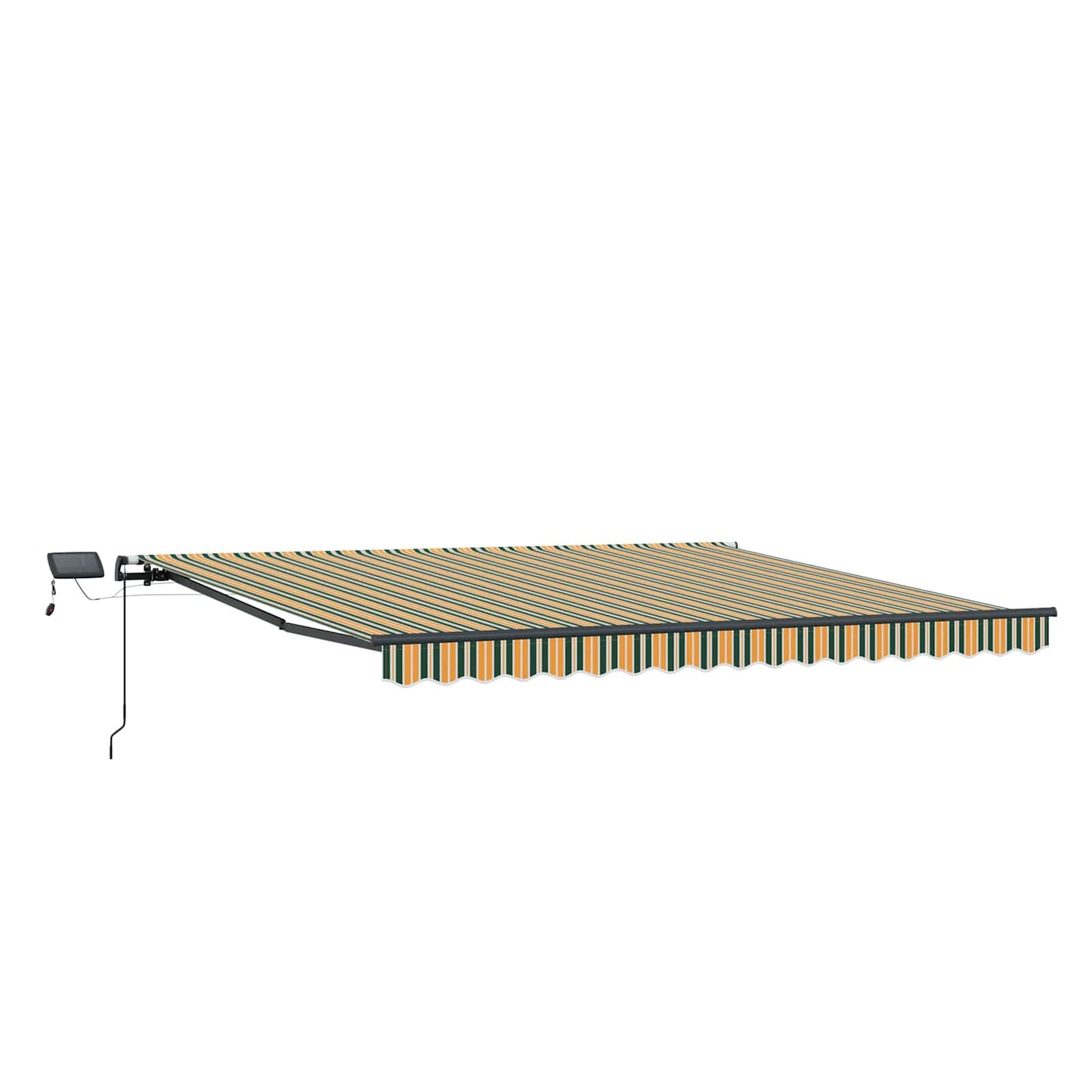 Udtrækkelig markise Grøn og gul 450 × 300 cm Stof og aluminium
