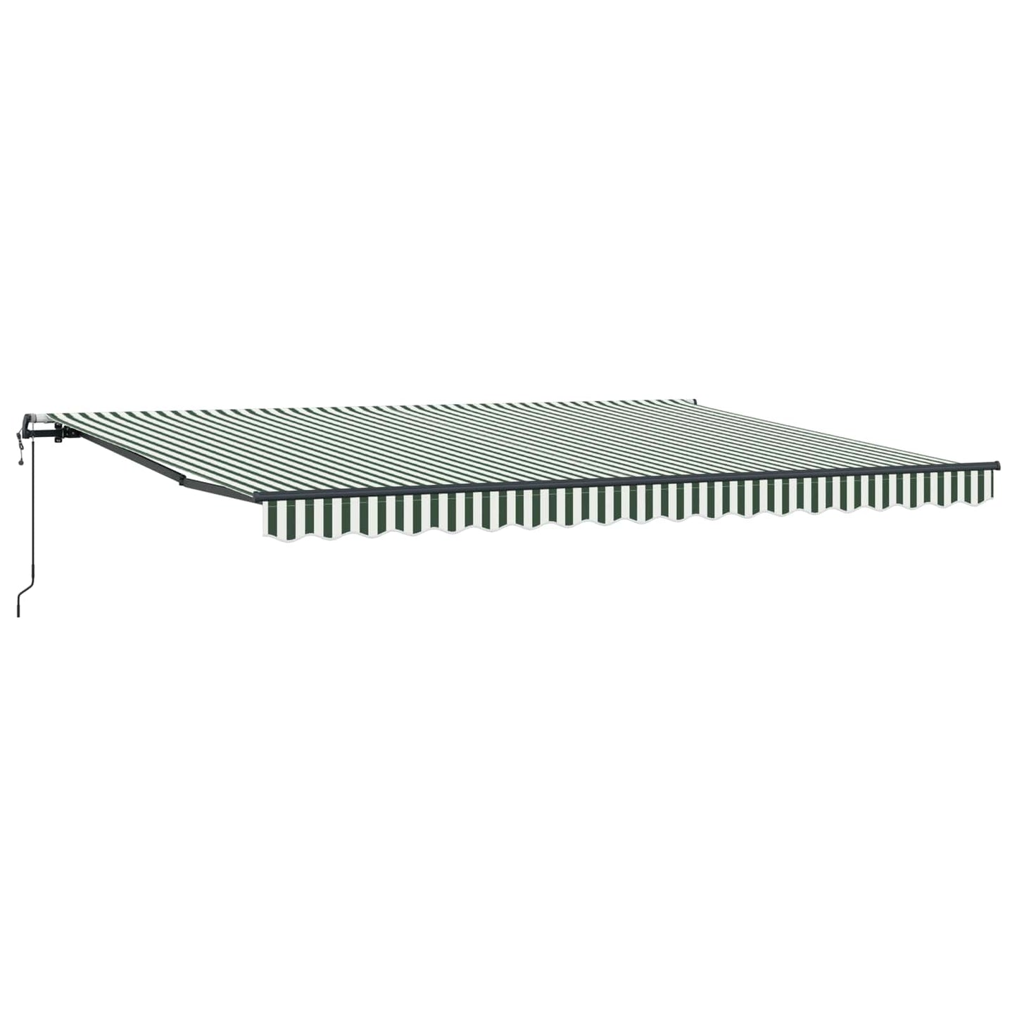 Udtrækkelig markise Grøn og Hvid 450 × 300 cm Stof og aluminium