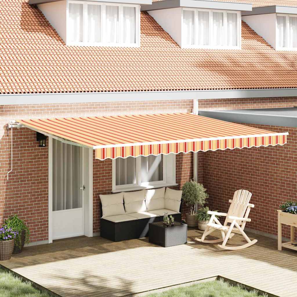 Udtrækkelig markise Gul og orange 450 × 350 cm