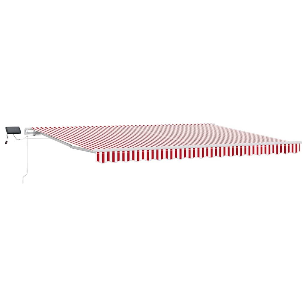 Udtrækkelig markise Rød og Hvid 450 × 350 cm Stof og aluminium