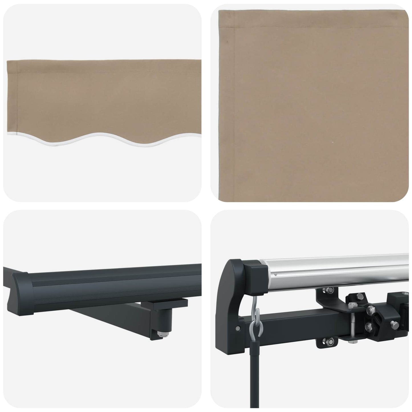Udtrækkelig markise Beige 450 × 350 cm Polyester og Aluminium