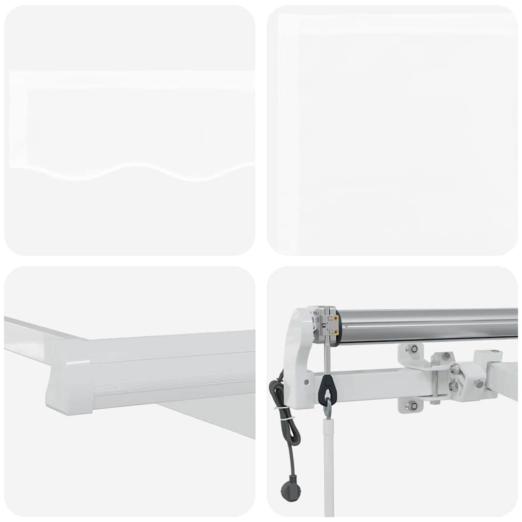 Udtrækkelig markise Hvid 450 × 350 cm Stof og aluminium