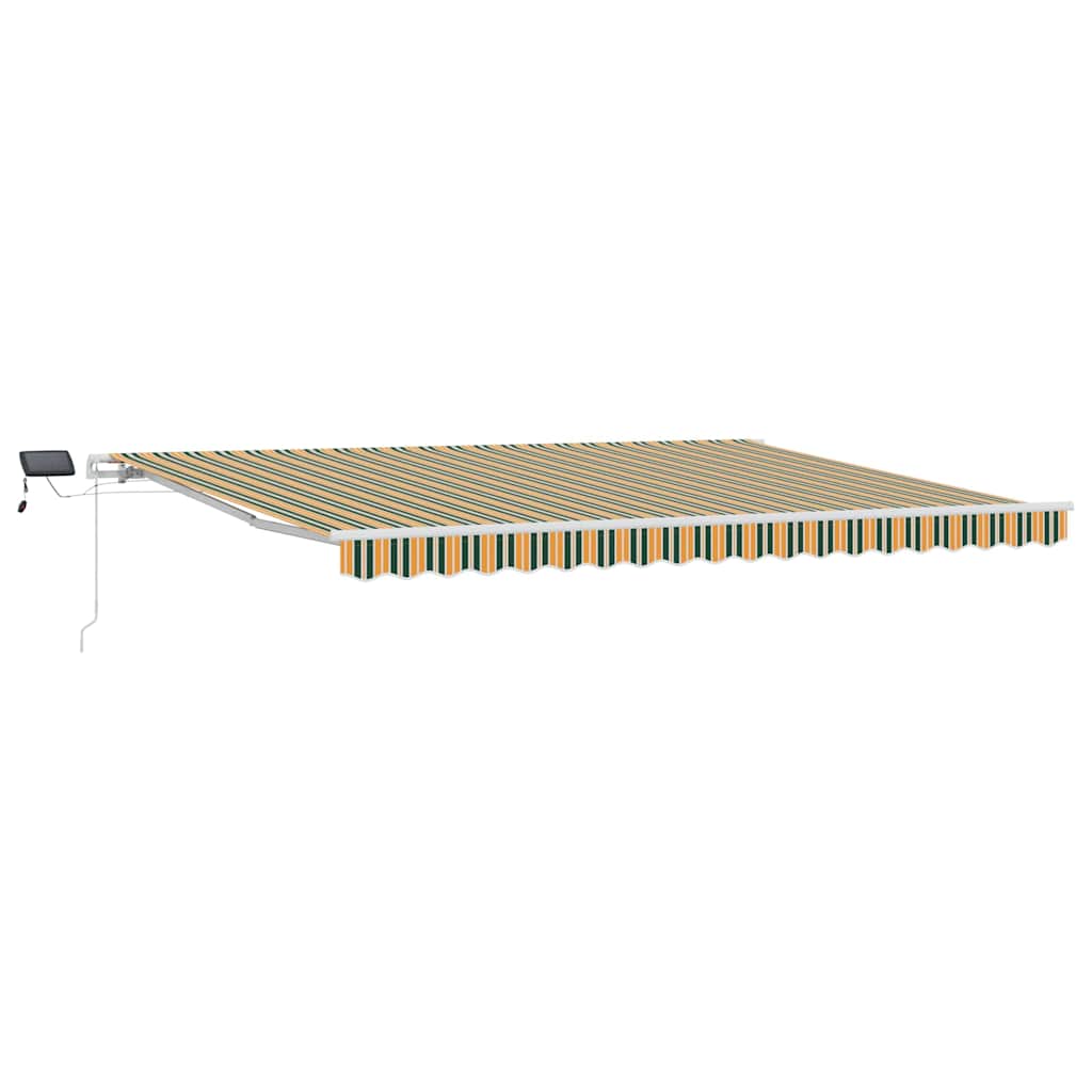 Udtrækkelig markise Grøn og gul 450 × 350 cm Stof og aluminium